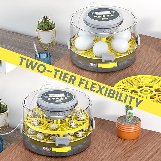 Incubators for Hatching Eggs with Automatic Egg Turner, Temperature Humidity Control, Egg Candler, Large Water Tank, 5 Preset Hatching Modes for Chicken Duck Goose Quail Pigeon Eggs-12 Capacity