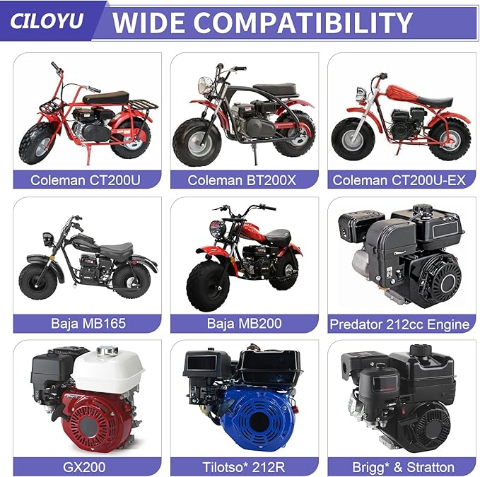 Metal Mini Bike Chain Guard 212 Clutch Cover Compatible with Predator 224cc Coleman CT200U CT200U-EX BT200X Baja MB200 Doodlebug DB30 CT100U CC100X Motovox Mbx10 Mbx11 196cc GX160 Engine Parts