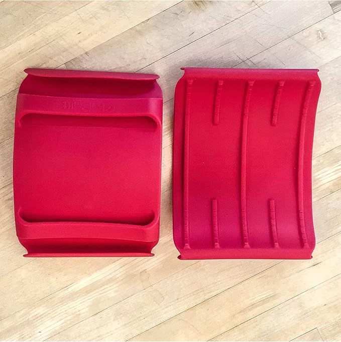 Silicone BBQ & Kitchen Mitt 2-Pack Set (Small/Medium, Red)