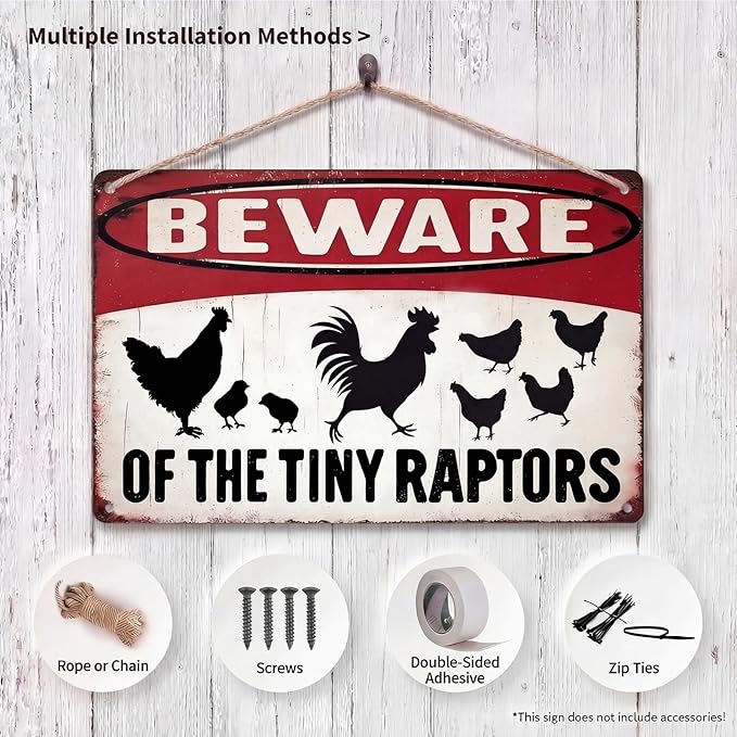 Vintage Metal Signs Chicken Coop Signs for Farm Yard Decor, Farm Tin Signs for Home Kitchen Outdoor Decor