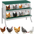 Chicken Nesting Box, 6/8/10 Compartment Metal Nesting Box,Wall Mount Chicken Nesting Boxes for Laying Eggs,Easy Egg Collection,6 Room Nest Boxes for Chickens