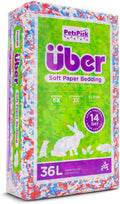 PETSPICK Uber Soft Paper Pet Bedding for Small Animals, Red White & Blue Confetti, 36L