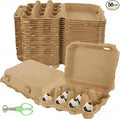 50 PCS Pulp Quail Egg Cartons 12 Count 3X4 Quail Egg Box One Dozen Quail Egg Holder Reusable Cardboard Quail Egg Carton with a Quail Eggs Scissor