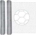 24 in x 200 ft Chicken Wire Fencing Metal Floral Chicken Wire Mesh for Crafts Poultry Garden, 1 Inch Hexagonal Galvanized Hardware Cloth Netting for Poultry Coop Barrier Rabbit Cage (Silver)