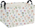 Rectangle Kids Baskets Flower Basket Cute Storage Bin Organizer Boys Box for Room Decor Gift Basket(Watercolor flower)