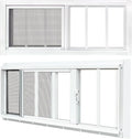 2 Pack Shed Windows, 12"x 29" White Sliding Window Suitable for Chicken Coop, shed, Household, Barn - Transom Window with Tempered Glass and Fiberglass Screen (WH,12''x 29'')