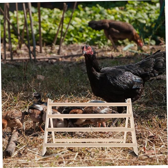 ibasenice Wooden Chicken Perch Stand for Chicks Safe Secure Roosting Bar for Poultry Easy Maintenance Detachable Design Enrichment Toy for Chicken Coop