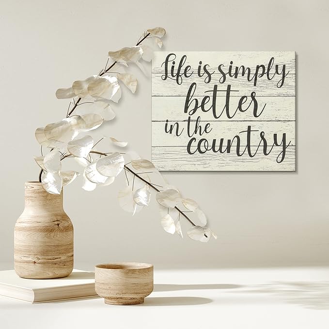 JennyGems Life Is Simply Better in the Country Wooden Sign, Farmhouse Decor, Barn Decorations Wall Hanging, Made in USA