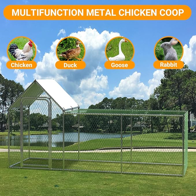 Chicken Coop Cover Waterproof Chicken Run Cover Coop Tarp Accessories for Winter Walk-in Poultry Cage for Outdoor Duck Rabbit Cage