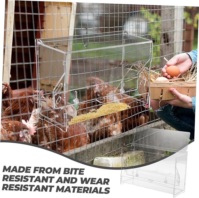 Rutin Chicken Food Container Automatic Feeder for Birds Chickens Multi-use Poultry Feeding Box Smooth Ramp
