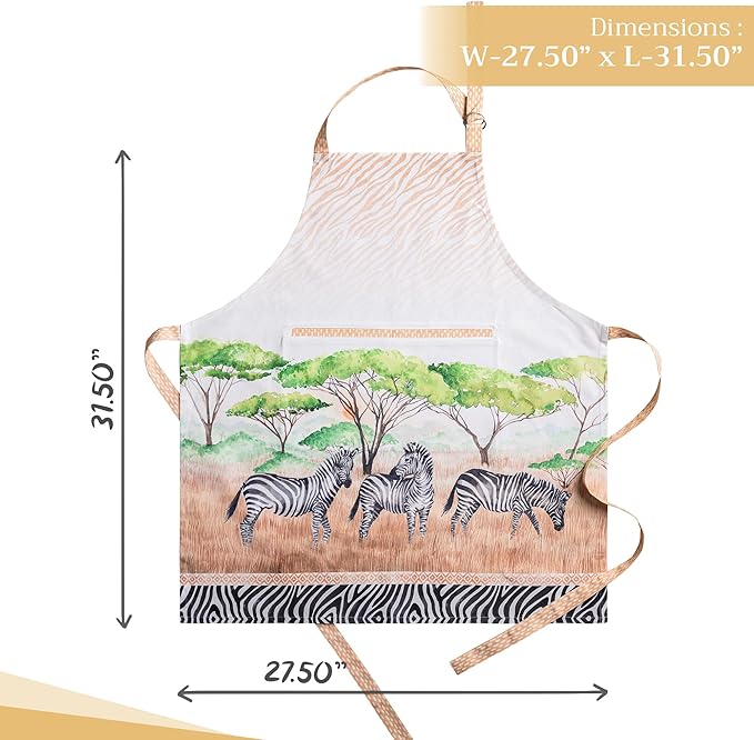 Maison d' Hermine 100% Cotton Apron for women with Pocket Kitchen Chef Apron for Men Cooking Easter Decorations