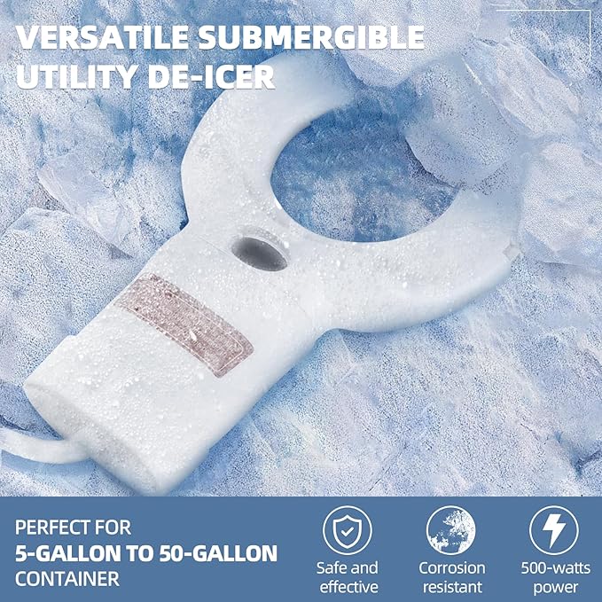 500W Trough Heater & Stock Tank De-Icer - Made from Aluminum with Teflon Coating for Better Corrosion Resistance