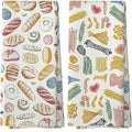 Pasta and Bread Food Kitchen Towels Set of 2, Bread Pasta Lovers Minimal Dining Room Decor Hand Towel, Kitchen Sets for Home Decorations Tea Towel Dish Towels 16x24 Inch