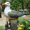 Real Seagull Outdoor Sculpture,Funny Bird Statue,Garden Beach Statue Decor,Resin Animal Seabird Ornaments,Coastal Beach Decor,Patio Decor for Outdoor Table Decorfor Garden,Terrace,Lawn,Yard