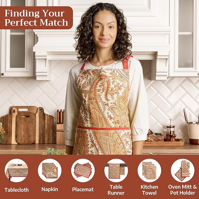 Maison d' Hermine 100% Cotton Apron for women with Pocket Kitchen Chef Apron for Men Cooking Easter Decorations