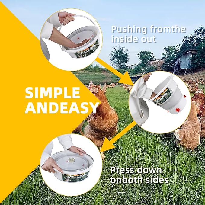 Foldable 2.3 Gallon Chicken Water Bucket, Hanging Type, Suitable for Chickens, Pigeons, Quails, and Other Large Animals 1Pcs.