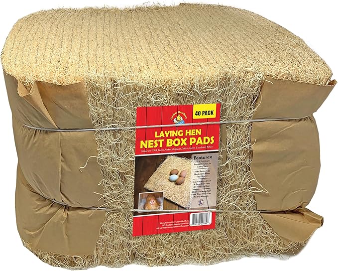 Cackle Hatchery Laying Hen Nest Box Pads and Chicken Coop Floor Pads Made in USA from Sustainable Aspen Exceslior - 13 x 13 Thick Pads (40 Pack)
