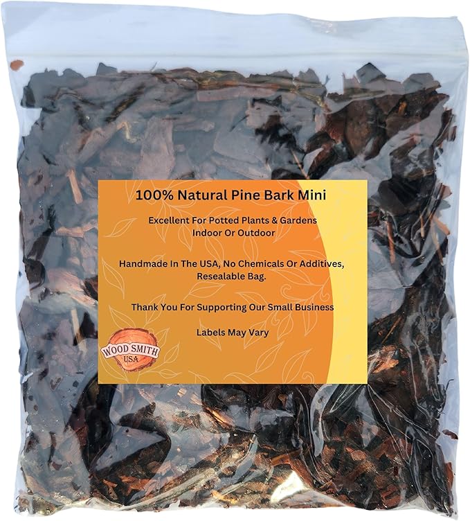 Premium Mini Orchid Bark for Plants, Wood Chips for Gardens, Orchid Bark Mulch, Ideal Orchid Bark for Potting Mix, A Beautiful Natural Brown Mulch 1 Quart