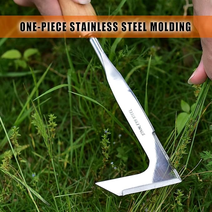 SHANFEEK Crack Weeder Weed Remover Tool for Garden Yard Weed Puller Hoe Gardening Tools Stainless Steel One-Piece Molding(Orange)