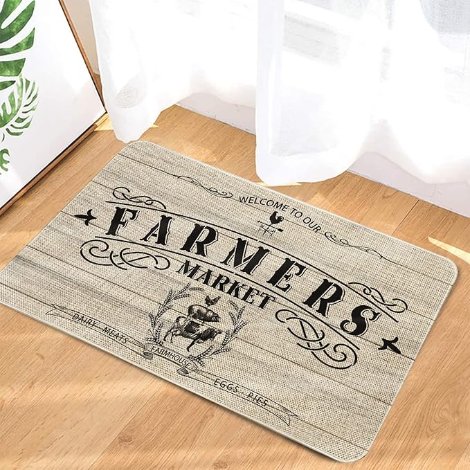 Roszwtit Farmhouse Kitchen Rugs and Mats, Farmhouse Door Mat, Seasonal Washable Non-Slip Floor Mats for Home Kitchen Decor 30x17 Inch