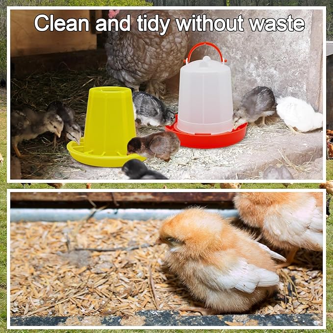 12 Pack Small Chicken Feeder and 1.5L Baby Chicken Waterer Set Bulk Chick Feeder Chick Drinker for Poultry Ducks Goose Quail Pigeons(Combination)