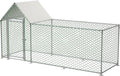 Metal Chicken Coop with Waterproof Cover, 10x3x5ft Chicken Run for Yard, Outdoor Backyard Farm Walk-in Hen House, Chickens Poultry Cage for Ducks, Rabbits and Small Pets