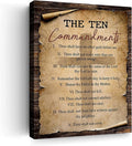 10 Commandments Wall Art Bible Verse Ten Commandments Canvas Pictures Wall Decor Christian Religious Inspirational Quotes Poster Framed Artwork Painting For Kids Bedroom Bathroom Church 12"X16"