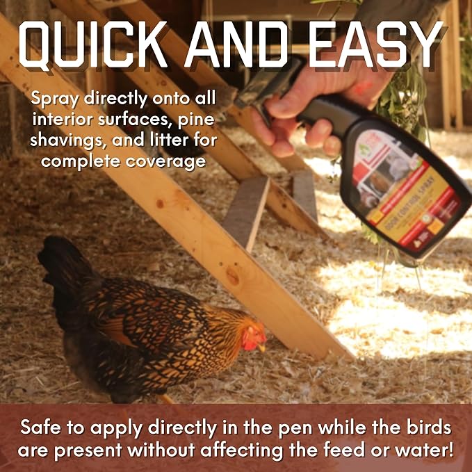 Chick Fresh - Odor Control Spray for Backyard Chickens. Eliminator of Chicken Coop & Brooders Odor & Ammonia! 24 oz Poultry Spray Bottle Poultry Supplies from