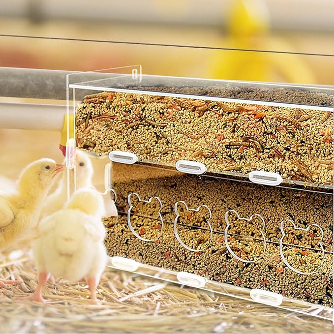 Happyyami Chickens Chicken Feeders No Waste Feeding System Poultry Feeder Automatic