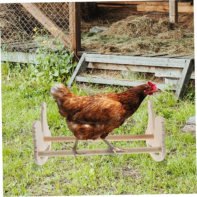 Happyyami Hen Standing Rack Wooden Chicken Perch Chicken Toys Coop Decor Treats Ladder Poultry Toy Roosting Bar Exercise