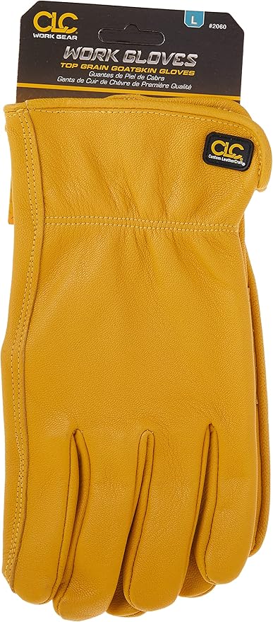 Custom Leathercraft2060L Top Grain Goatskin Work Gloves, Large, Gold