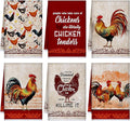 6 Pcs Chicken Kitchen Towels Funny Rooster Dish Towels Christian Farmhouse Dishcloths Vintage Hand Clothes Rustic Chicken Dry Cloth for Spring Easter Bathroom Decor Housewarming Gift