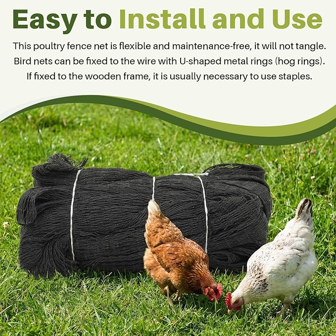 25 x 25 ft Aviary Bird Netting Chicken Netting Commercial Grade Heavy Duty Knotted 1 inch Mesh for Chicken Coops Poultry Blueberries Fruit Trees Net Aviary Gamefowl Garden