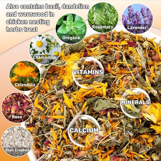 MAQIHAN 30oz Chicken Nesting Herbs - Dried Herb for Layer Feed,Coop and Run Insulation,Roosting Bars, Box Pads,Supplies for Laying Hens & Chicks,Vacuum Packed Bedding for Winter