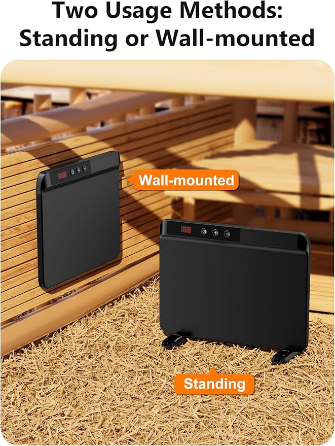 TIMEBAL Chicken Coop Heater with Adjustable Temperature Remote Control, 200 Watts Radiant Heat Flat Panel Heaters for Winter Heating，Energy Efficient Warmer for Chick Poultry Animals, Black