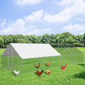 Extra Large Metal Chicken Coop Walk-in Poultry Cage Hen Duck Run House with Waterproof & Anti-UV Cover Galvanized Rabbits Habitat Spire Shaped Cage for Outdoor Yard Farm Use