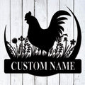 Farmhouse Barn Chicken Coop Sign Custom Metal Hen House Nameplate Personalized Backyard Poultry Hanging Plaque Rustic Barnyard Wall Art Unique Gifts for Farmers and Homesteaders Outdoor Decorations