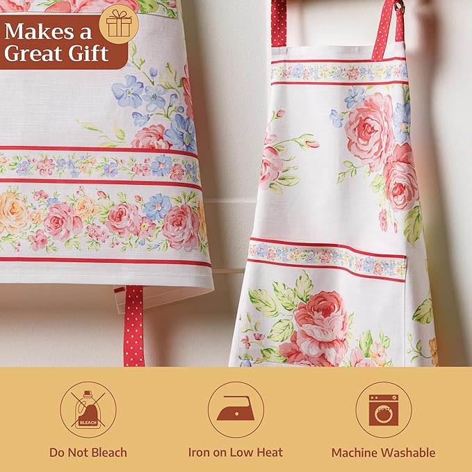 Maison d' Hermine 100% Cotton Apron for women with Pocket Kitchen Chef Apron for Men Cooking Easter Decorations