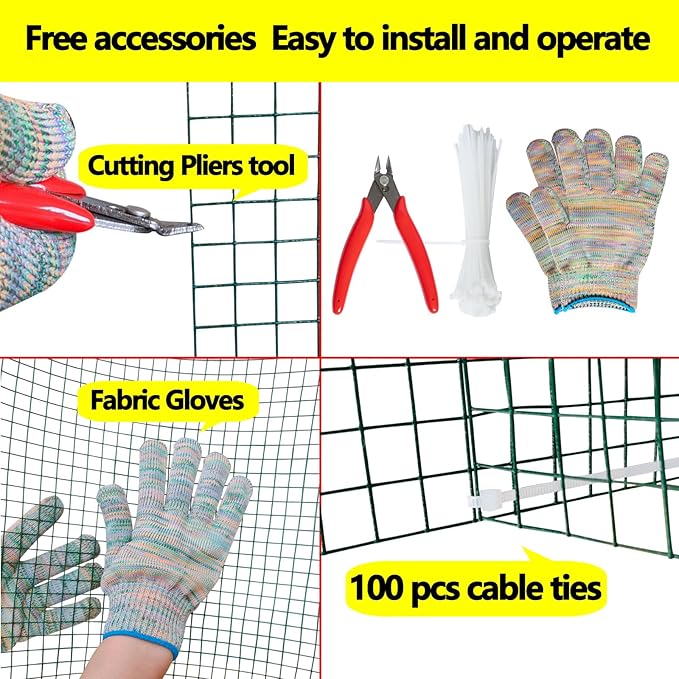 Hardware Cloth 1/2inx36inx100ft,Chicken Wire Fencing,Welded Wire Mesh, Vinyl PVC Coated Mesh,Coop Garden Plant for Rabbit,Snake,Rodent,Foxes,Raccoons Poultry Netting Cage Farm Protection