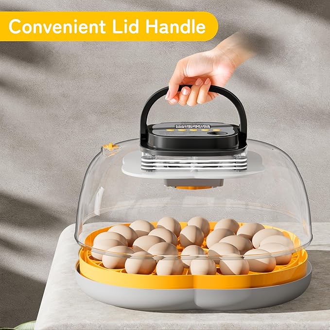 25 Egg Incubator, Temperature & Humidity Control, Programmable Automatic Egg Turning & Auto Stop, Settable Incubation Period, Egg Candler, Auto Water Refill, Air Vent, Hatching Chicken, Duck, Quail