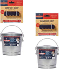 Behrens 6 Gallon Galvanized Steel Storage Can or Waste Bin w/Locking Lid & Handle (2 can, 2 Black Grip)