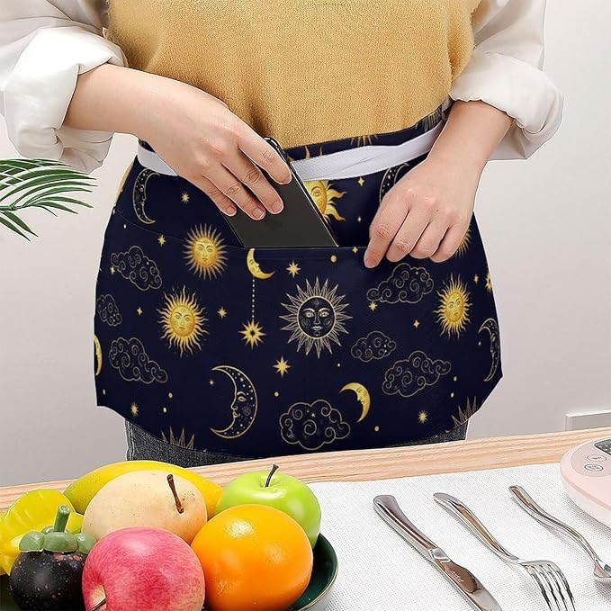 Server Waitress Waist Apron Cooking Kitchen Restaurant Aprons for Women Men