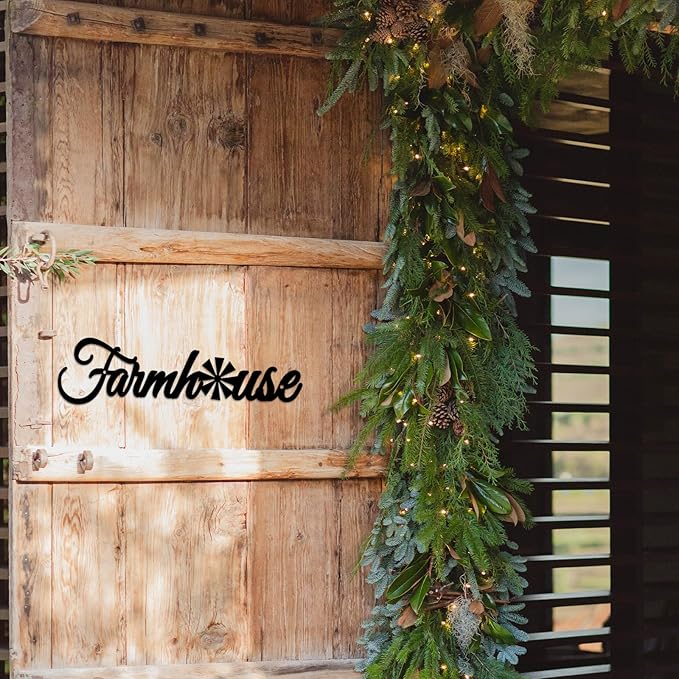 Metal Farmhouse Signs with Windmill, Rustic Farmhouse Letters Sign Wall Art for Living Room Kitchen Entryway Dining Room Bedroom 4.1x16 inches