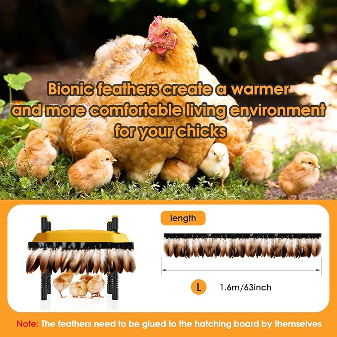 16 * 16inch Chick Brooder Heater Plate with Temperature Adjustable and Display,Adjustable Height & Angle Brooder Box for Baby Chicks Quail Duckling Chicken Heat Warmer Lamp Poultry Habitat Supplies