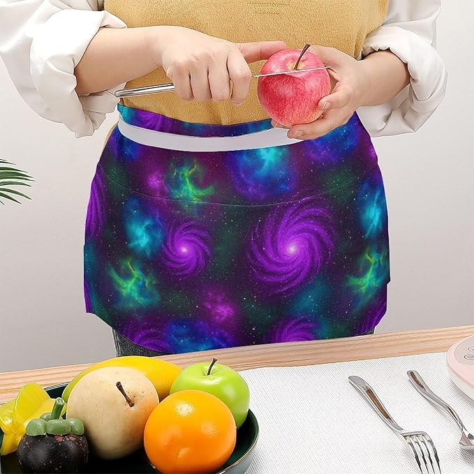 Half Apron with 3 Pockets Chef Cooking Kitchen Restaurant Aprons for Women Men