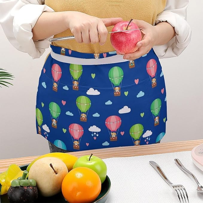 Short 3 Pockets Waist Waiter Waitress Half Apron Waterproof Chef Aprons