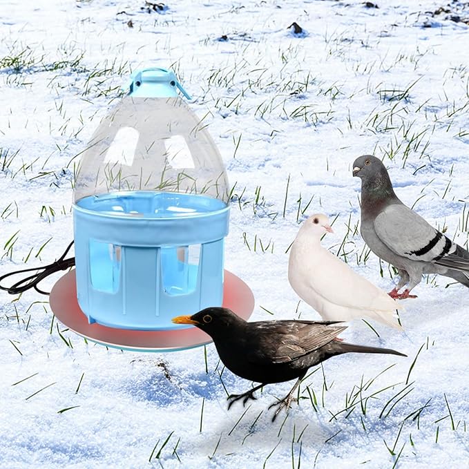 1 PC Chicken Water Heater for Winter, Heated Chicken Waterer 1-5 Gallons, 7.67'' Poultry Water Heater Base, Antifreeze Heated Base to Prevent Water Freezing in Metal Plastic Chicken Waterer