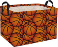 Rectangular Basketball Baskets Gift Basket Empty Kids Storage Bins Baby Boy Basket Kids Toy Storage Bin Organizer Box Basketball Room Decor for Home(Basketballs)