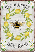 Sanwarm Metal Sign 8X12 Inch, Yellow Lemon Leaf Vintage Tin Sign Wall Art Decor for Home, Living Room, Kitchen, Garden, Bedroom, Office, Hotel, Cafe And Pub Decoration
