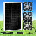 5.5" Solar Chicken Coop Fan 3 Kit, 30W Solar Powered Greenhouse Fan, Solar Exhaust & Intake Fans Outdoor Waterproof, 16.7 ft Cord, for Outside Shed Doghouse Ventilation Air Circulation Cooling
